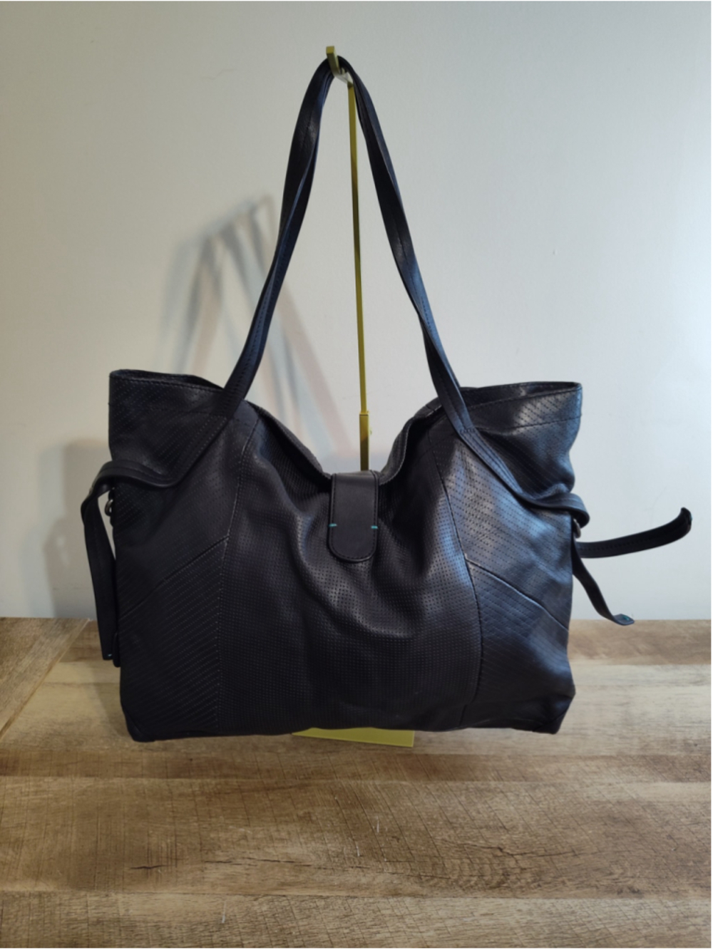 Women's Spendid Perforated Leather Tote Bag, One Size, Black